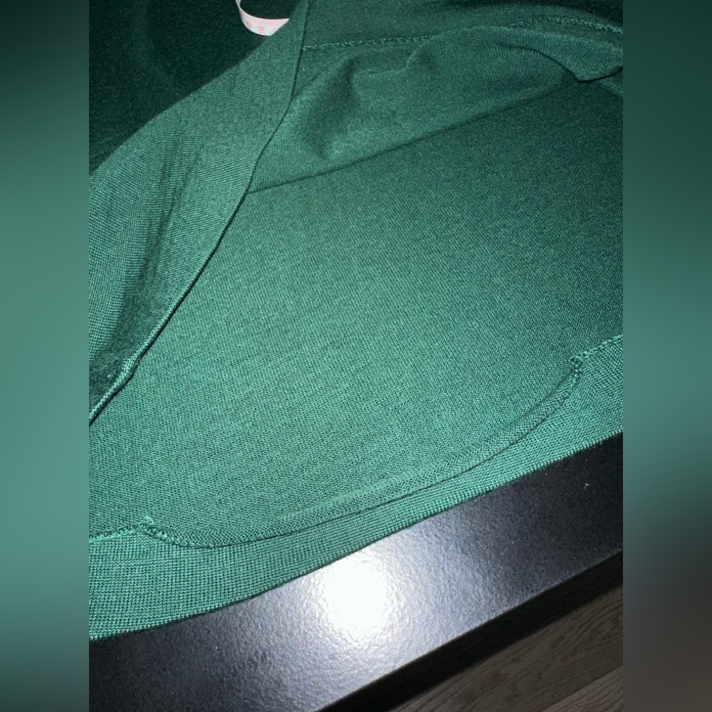 Vintage 1970s Groovy Stripes Sleeveless Mock Neck Knit Green Dress - Picture 8 of 8